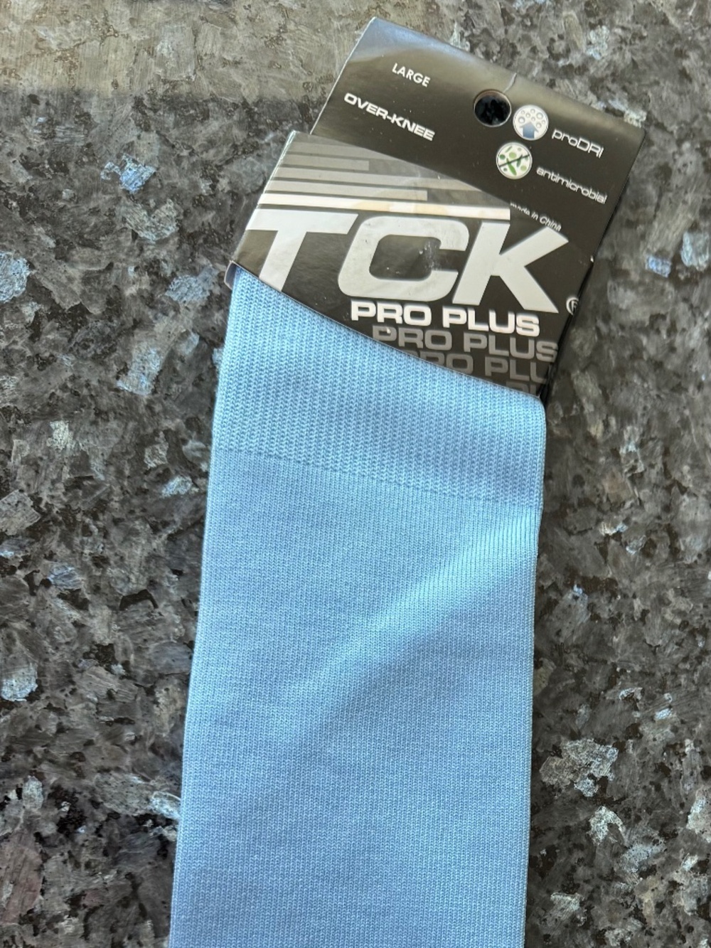 TCK Pro Plus Mens Size L Blue Over The Knee Athletic Performance Fit Socks New